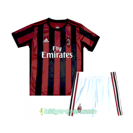 Billige Fotballdrakter AC Milan Barn Hjemmedraktsett 2017/18 Kortermet