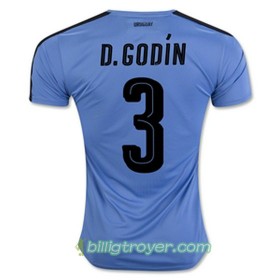 Billige Fotballdrakter Uruguay Diego Godín Hjemmedraktsett 2016/17 Kortermet