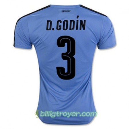 Billige Fotballdrakter Uruguay Diego Godín Hjemmedraktsett 2016/17 Kortermet