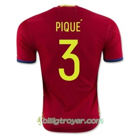 Billige Fotballdrakter Spania PIQUE Hjemmedraktsett Euro 2016