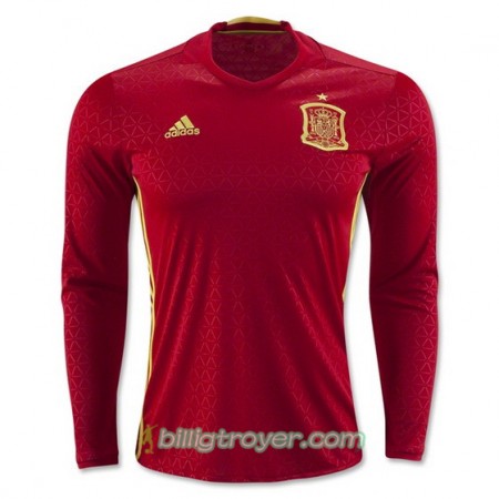 Billige Fotballdrakter Spania Hjemmedraktsett Euro 2016 Langermet