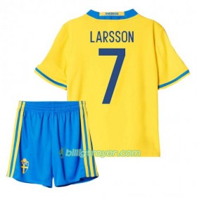 Billige Fotballdrakter Sverige Larsson 7 Barn Hjemmedraktsett 2016 Kortermet