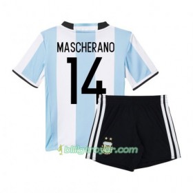 Billige Fotballdrakter Argentina Javier Mascherano 14 Barn Hjemmedraktsett 2016 Kortermet