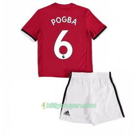 Billige Fotballdrakter Manchester United Paul Pogba 6 Barn Hjemmedraktsett 2017/18 Kortermet