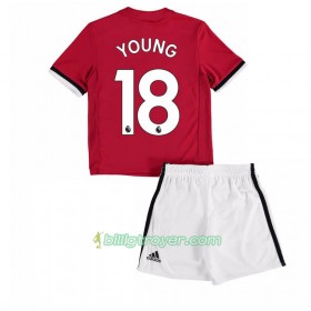 Billige Fotballdrakter Manchester United Ashley Young 18 Barn Hjemmedraktsett 2017/18 Kortermet