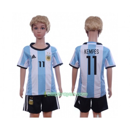 Billige Fotballdrakter Argentina Kempes 11 Barn Hjemmedraktsett 2016 Kortermet