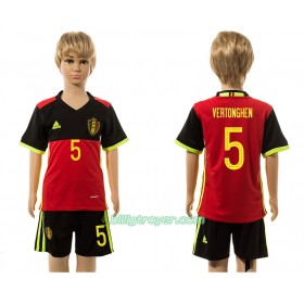 Billige Fotballdrakter Belgia Vertonghen 5 Barn Hjemmedraktsett 2016 Kortermet