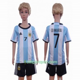 Billige Fotballdrakter Argentina Di Maria 7 Barn Hjemmedraktsett 2016 Kortermet