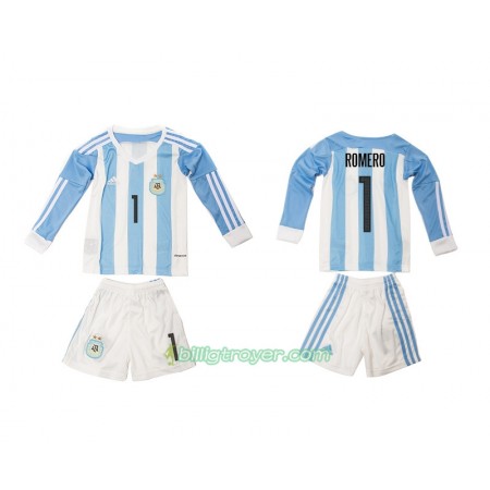 Billige Fotballdrakter Argentina Romero 1 Barn Hjemmedraktsett 2016 Langermet