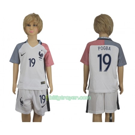 Billige Fotballdrakter Frankrike Paul Pogba 19 Barn Bortedraktsett 2016 Kortermet