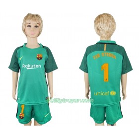Billige Fotballdrakter FC Barcelona Ter Stegen 1 Keeper Barn Hjemmedraktsett 2017/18 Kortermet