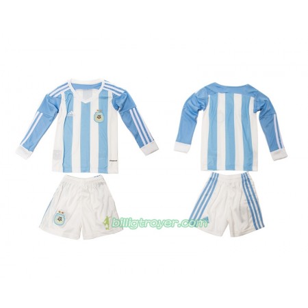 Billige Fotballdrakter Argentina Barn Hjemmedraktsett 2016 Langermet