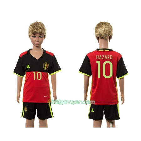 Billige Fotballdrakter Belgia Hazard 10 Barn Hjemmedraktsett 2016 Kortermet