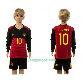 Billige Fotballdrakter Belgia Hazard 10 Barn Hjemmedraktsett 2016 Langermet