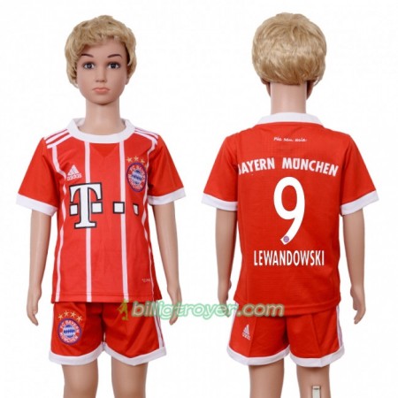 Billige Fotballdrakter FC Bayern München Robert Lewandowski 9 Barn Hjemmedraktsett 2017/18 Kortermet
