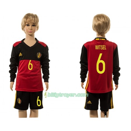 Billige Fotballdrakter Belgia Witsel 6 Barn Hjemmedraktsett 2016 Langermet