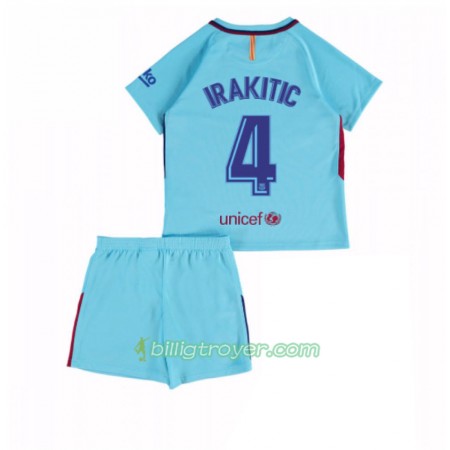 Billige Fotballdrakter FC Barcelona Ivan Rakitic 4 Barn Bortedraktsett 2017/18 Kortermet