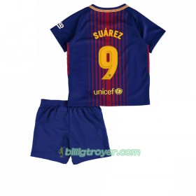Billige Fotballdrakter FC Barcelona Luis Suarez 9 Barn Hjemmedraktsett 2017/18 Kortermet