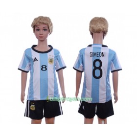 Billige Fotballdrakter Argentina Simeoni 8 Barn Hjemmedraktsett 2016 Kortermet