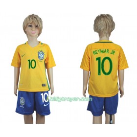 Billige Fotballdrakter Brasil Neymar JR 10 Barn Hjemmedraktsett 2016 Kortermet