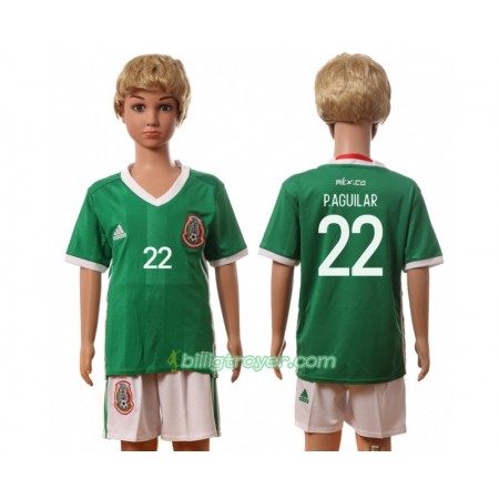 Billige Fotballdrakter Mexico P.Aguilar 22 Barn Hjemmedraktsett 2016 Kortermet