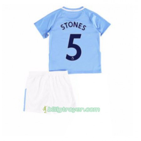 Billige Fotballdrakter Manchester City John Stones 5 Barn Hjemmedraktsett 2017/18 Kortermet