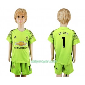 Billige Fotballdrakter Manchester United David de Gea 1 Keeper Barn Bortedraktsett 2017/18 Kortermet