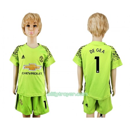 Billige Fotballdrakter Manchester United David de Gea 1 Keeper Barn Bortedraktsett 2017/18 Kortermet