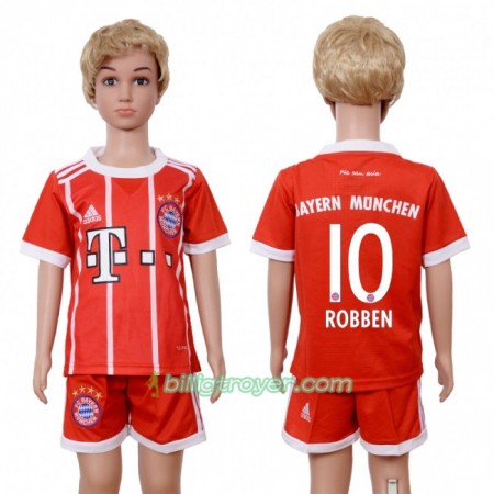 Billige Fotballdrakter FC Bayern München Arjen Robben 10 Barn Hjemmedraktsett 2017/18 Kortermet